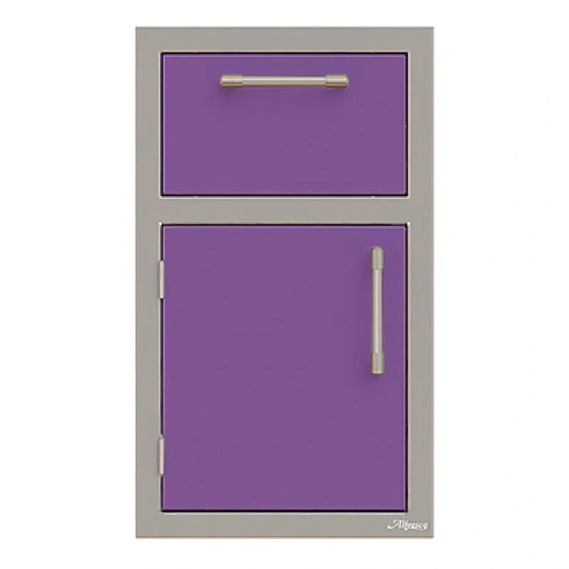 Alfresco 17-Inch Stainless Steel Soft-Close Door & Drawer Combo-Blue Lilac