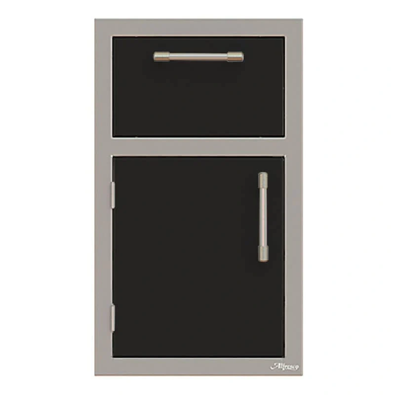 Alfresco 17-Inch Stainless Steel Soft-Close Door & Drawer Combo-Jet Black Matte