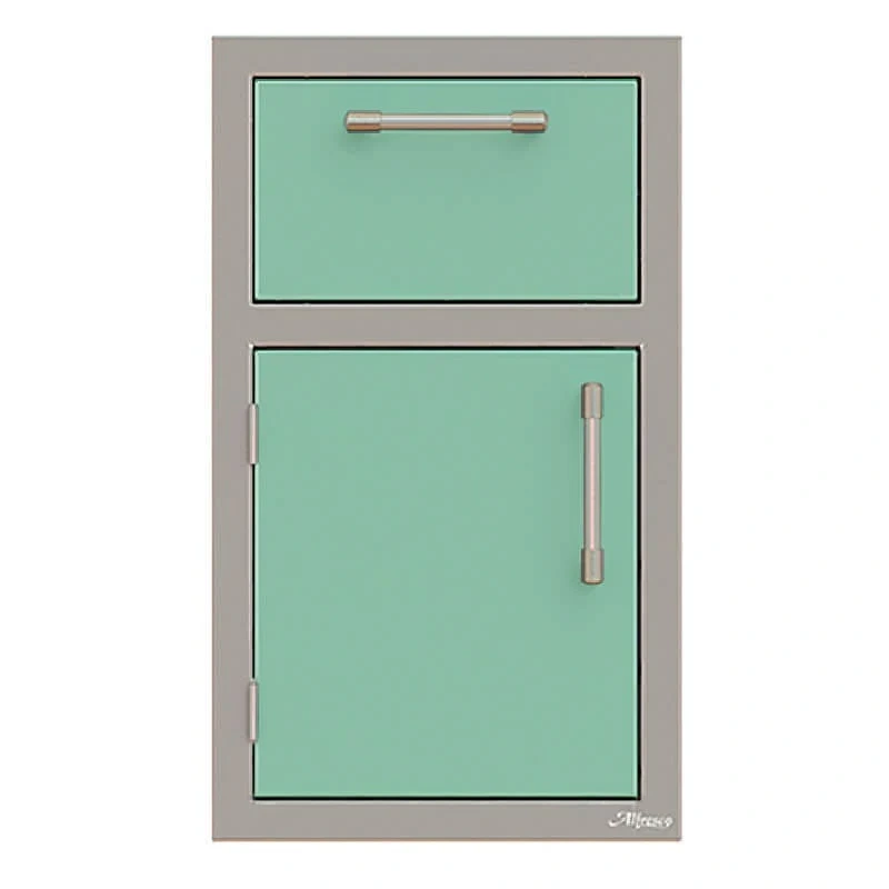 Alfresco 17-Inch Stainless Steel Soft-Close Door & Drawer Combo-Light Green