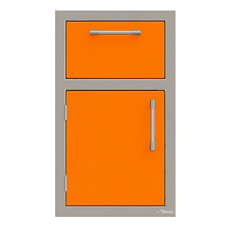 Alfresco 17-Inch Stainless Steel Soft-Close Door & Drawer Combo-Luminous Orange