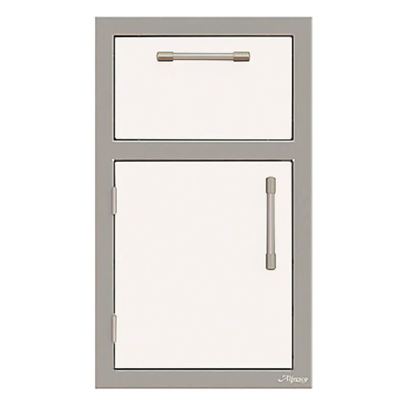 Alfresco 17-Inch Stainless Steel Soft-Close Door & Drawer Combo-Signal White Gloss