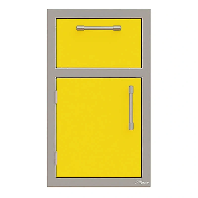 Alfresco 17-Inch Stainless Steel Soft-Close Door & Drawer Combo-Traffic Yellow