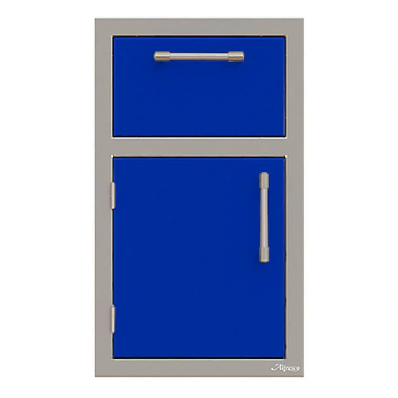 Alfresco 17-Inch Stainless Steel Soft-Close Door & Drawer Combo-Ultramarine Blue