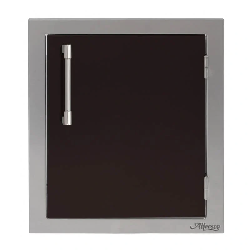 Alfresco 17-Inch Vertical Single Access Door-Jet Black Gloss