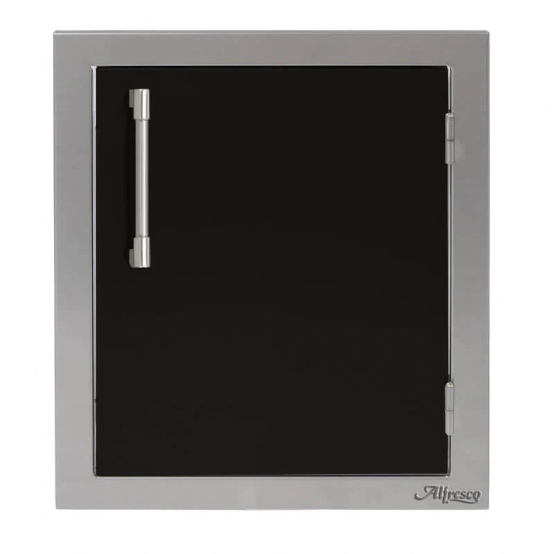 Alfresco 17-Inch Vertical Single Access Door-Jet Black Matte