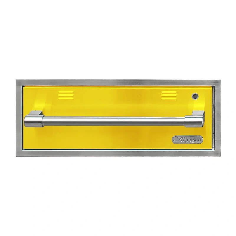 Alfresco 30-Inch Electric Warming Drawer-Traffic Yellow