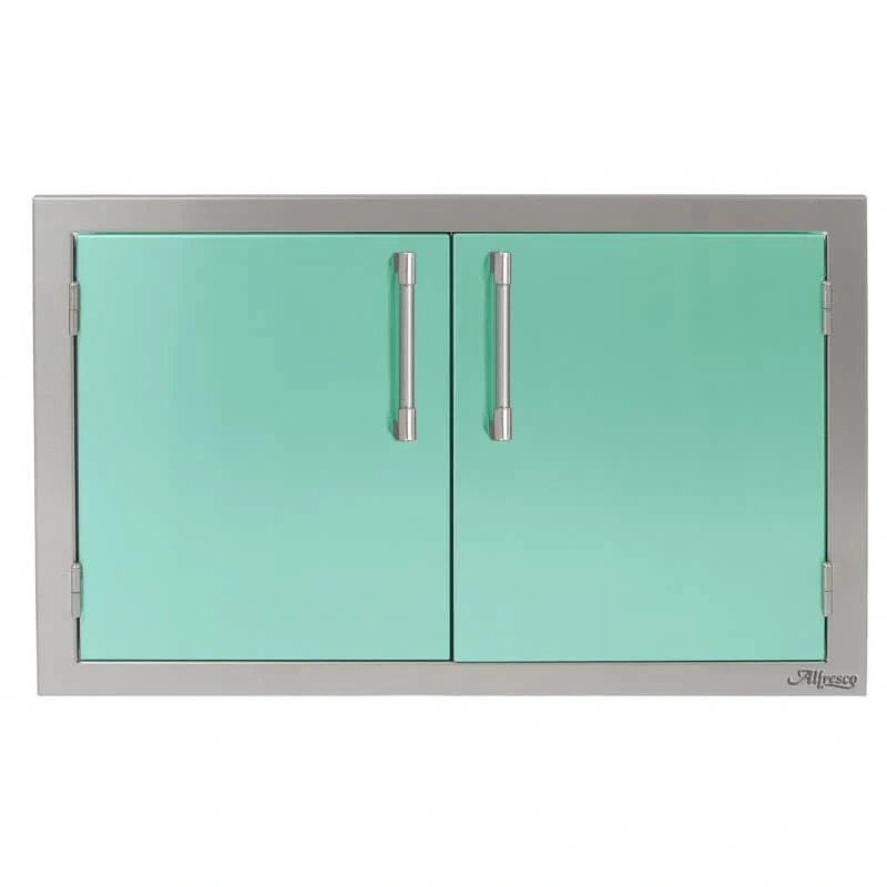 Alfresco 30 Inch Stainless Steel Double Access Door-Light Green