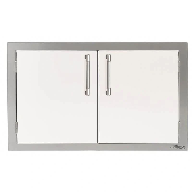 Alfresco 30 Inch Stainless Steel Double Access Door-Signal White Gloss