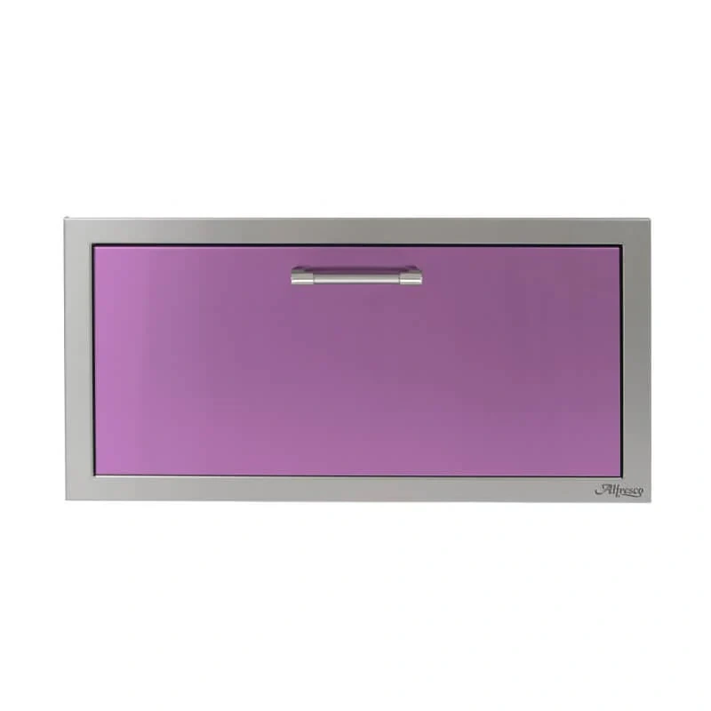 Alfresco 30-Inch Versa Power Stainless Steel Soft-Close Single Drawer-Blue Lilac