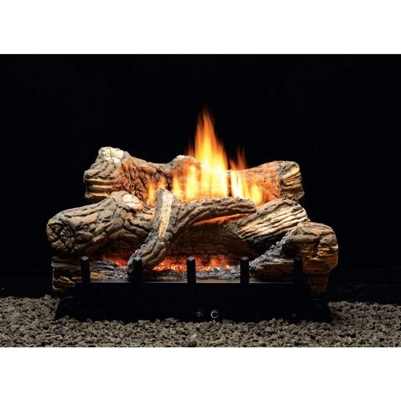 American Hearth 24 inch Flint Hill Ceramic Fiber Gas Log Set Vent-Free VFD