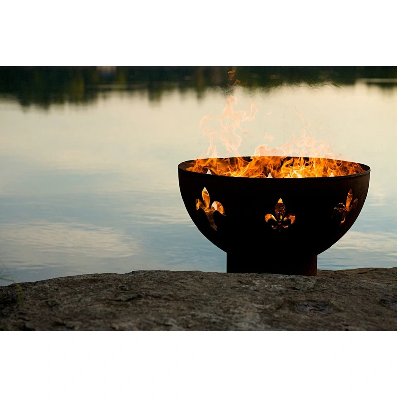 Fire Pit Art Fleur de Lis 36-inch Wood Burning Fire Pit – FDL