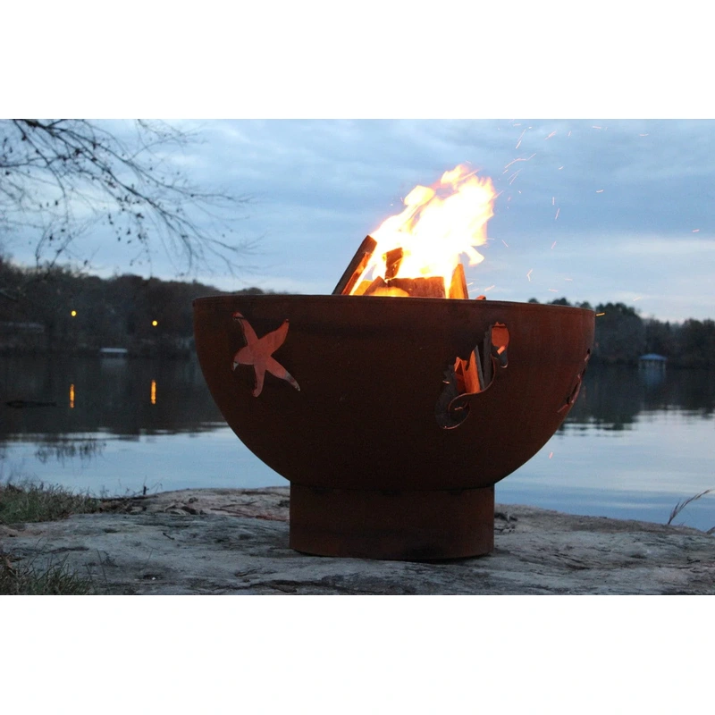 Fire Pit Art Sea Creatures 36-inch Wood Burning Fire Pit – SEA